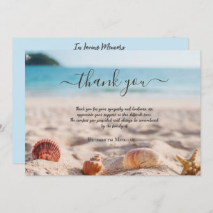 Beach Seashells Photo Celebration Of Life Thank You Card