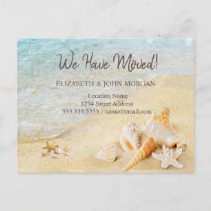 Beach Seashells Sand Moving    Announcement Postcard