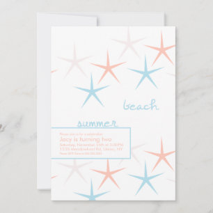 Beach Seashells Summer Party Invitation