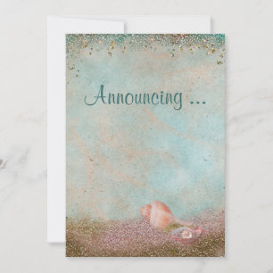 Beach Seashells Wedding Invitation