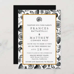 Beach Seashells Wedding Invitation