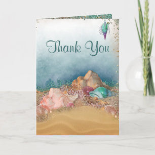 Beach Seashells Wedding Thank You