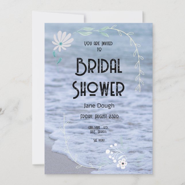 Beach Seashore Bridal Shower Invitation (Front)