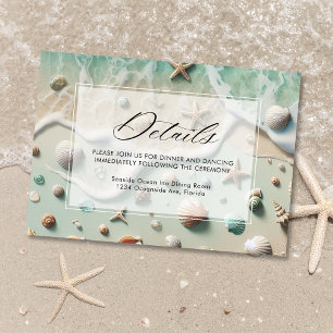 Beach Seaside Destination Wedding Details Enclosure Card