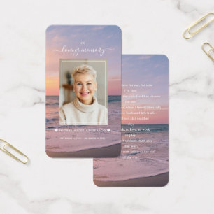 Beach Seaside Ocean Sunset Photo Funeral Prayer