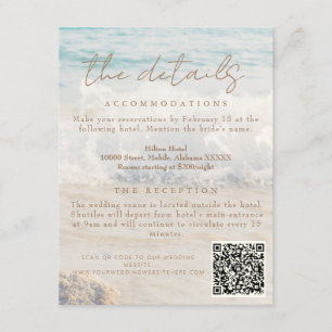 Beach Seaside/Oceanside Wedding Details Enclosure Card