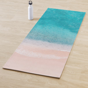 Beach Seaside Sand Sea Waves Template Fitness Yoga Mat