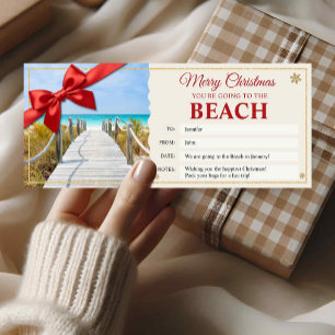 Beach Seaside Vacation Christmas Reveal Card