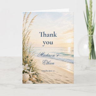 Beach Seaside Wedding Thank You Card