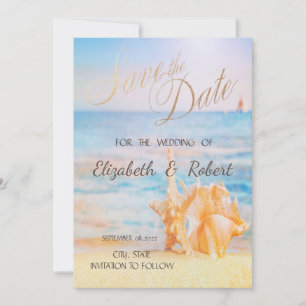 Beach,Seastar, Seashell Save The Date