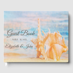 Beach,Seastar,Seashell  Wedding  Guest Book