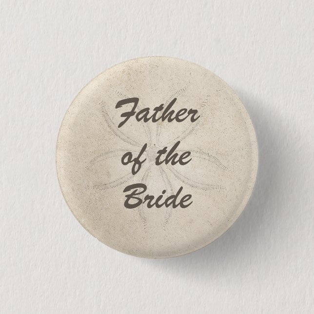 Beach Serenity Father of the Bride Button (Front)