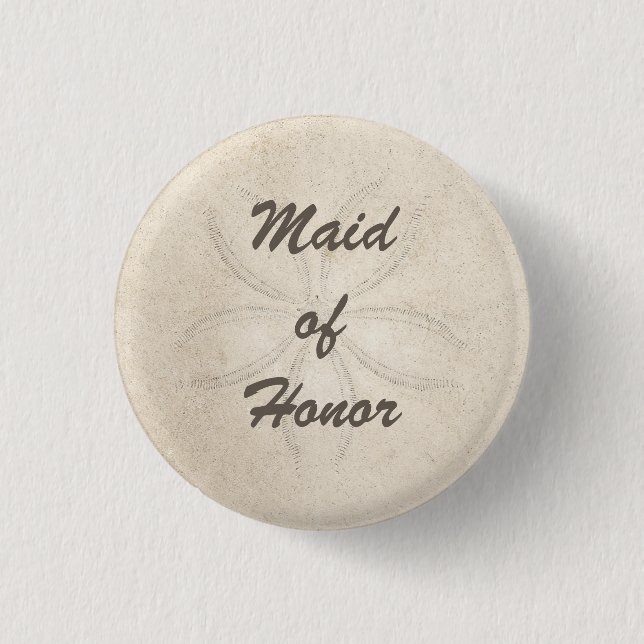Beach Serenity Maid of Honour Button (Front)
