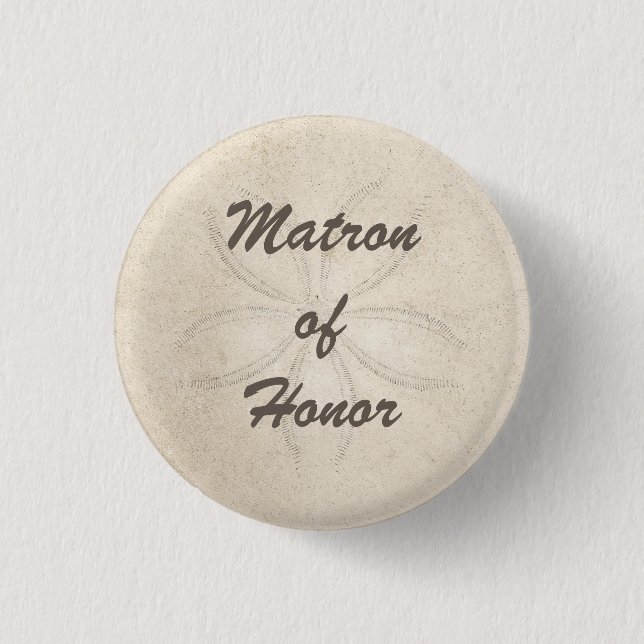 Beach Serenity Matron of Honour Button (Front)