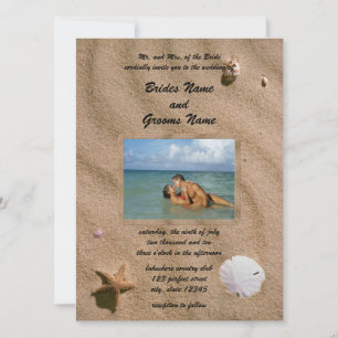 Beach Serenity with Photo Wedding Invitation