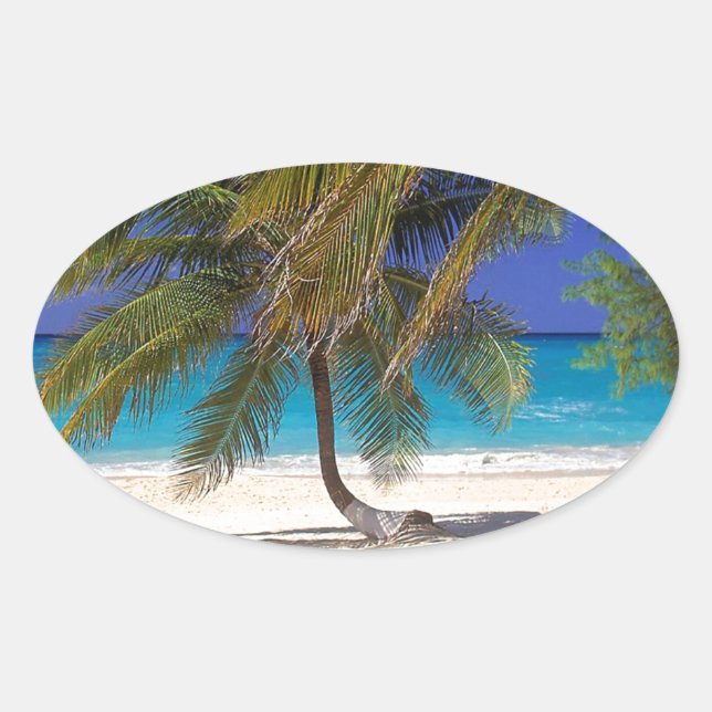 Beach Seven Mile Grand Cayman Oval Sticker (Front)