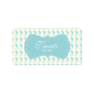 Beach Shabby Chic Seahorse food labels favour tags
