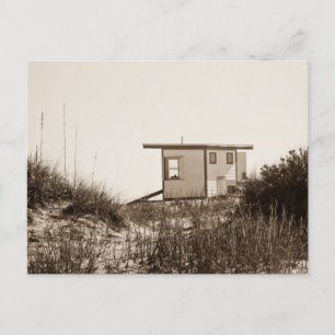 Beach Shack in Sepia Postcard