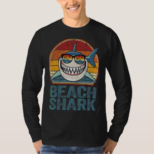 Beach Shark Retro Daddy Dad Father Day Papa T-Shirt