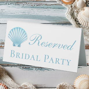 Beach Shell Blue Nautical Elegant Wedding Reserved