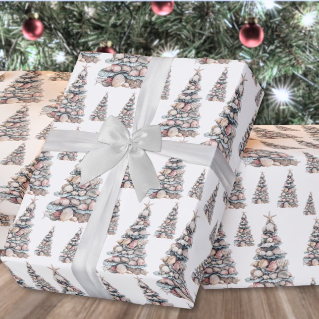 Beach Shell Christmas Tree Pattern Wrapping Paper (Beach Shell Christmas Tree Pattern Wrapping Paper)