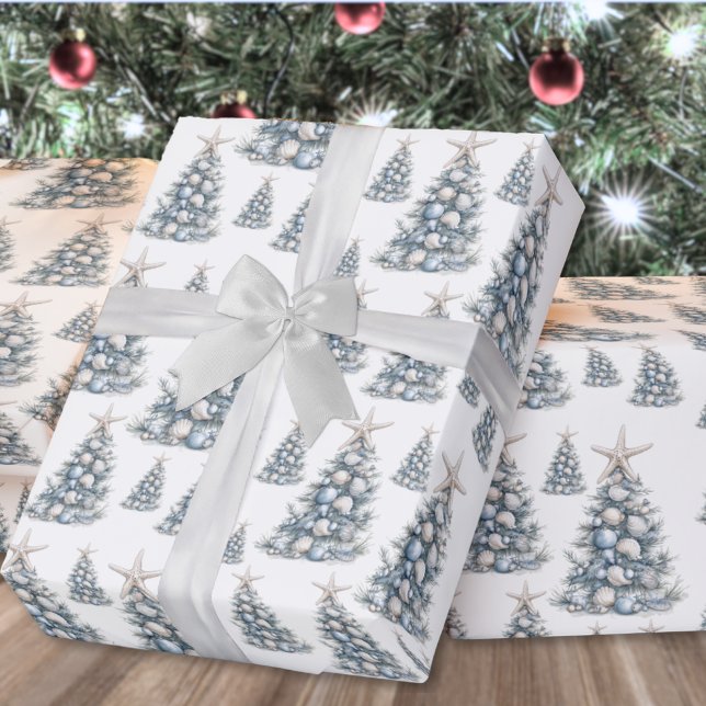 Beach Shell Christmas Tree Pattern Wrapping Paper (Beach Shell Christmas Tree Pattern Wrapping Paper )
