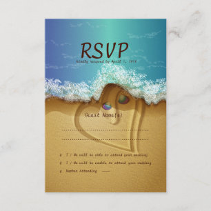 Beach  Shell Couple  RSVP Wedding Card