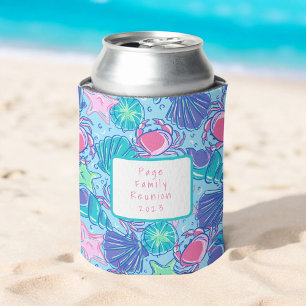 Beach Shell Crab Family Reunion Girl's Weekend Can Cooler