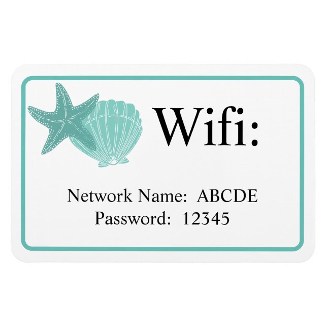 Beach Shells Airbnb Vacation Rental Wifi Magnet (Horizontal)