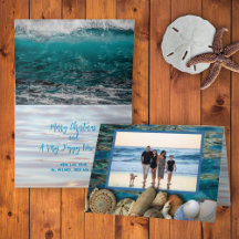 Beach Shells Christmas Photo Cards