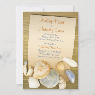 Beach Shells Destination Wedding Reception Only Invitation