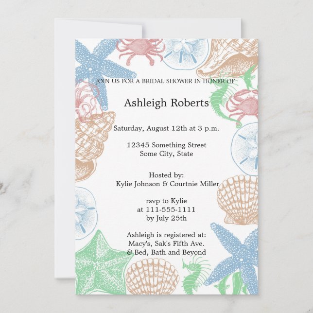 Beach Shells Invitation (Front)