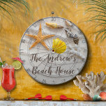 Beach Shells Monogram Dartboard<br><div class="desc">The Beach Shells Monogram dart board is a great addition to your home entertainment. Makes a great gift. Customise with your name.</div>