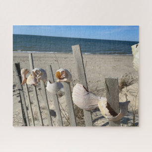 Beach Shells on a Fence by the Ocean Puzzle