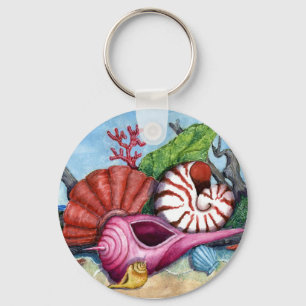 Beach Shells Painting keychain