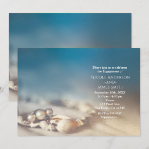 Beach Shells & Pearl Jewellery Elegant Bridal Show Invitation