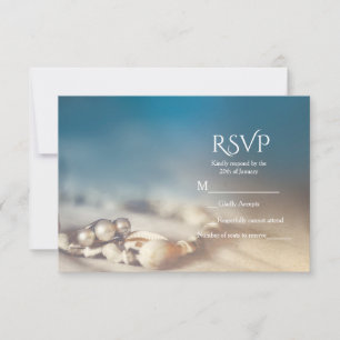 Beach Shells & Pearl Jewellery Elegant RSVP card