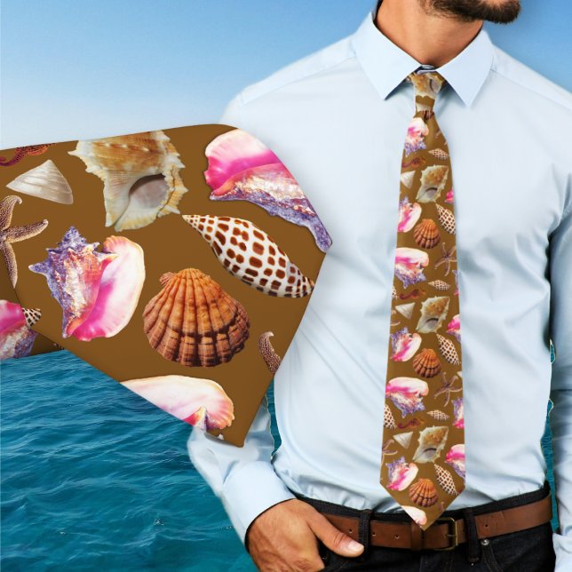 Beach Shells Sea Creatures Pattern Tie (Creator Uploaded)