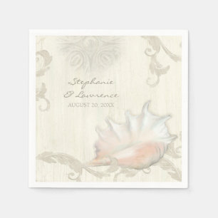 Beach Shells Seashells Wedding Bridal Shower Napkin