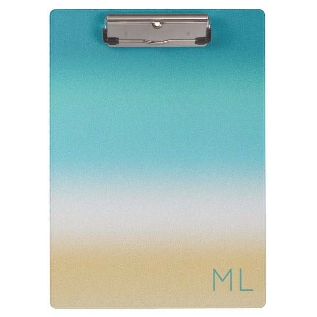 Beach Shore Abstract Bay Wave Surf Gift Clipboard (Front)