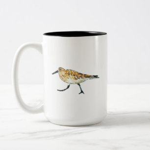 Beach Shorebird Sandpiper Bird Art Two-Tone Coffee Mug