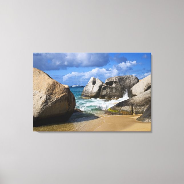Beach side at Virgin Gorda, British Virgin Canvas Print (Front)