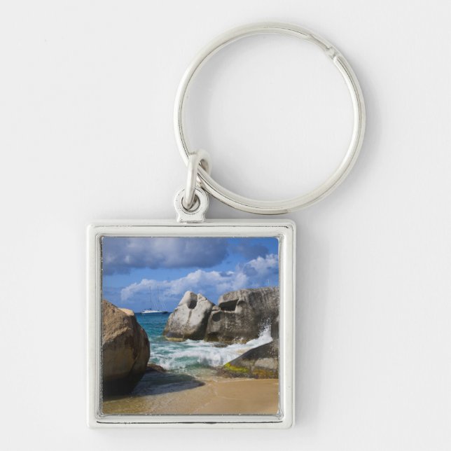 Beach side at Virgin Gorda, British Virgin Key Ring (Front)