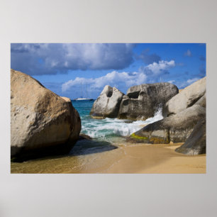 Beach side at Virgin Gorda, British Virgin Poster