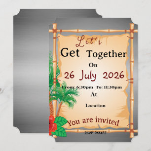 Beach side get-together  invitation