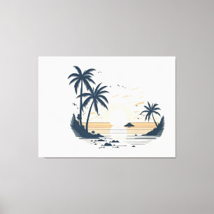 Beach side view canvas print