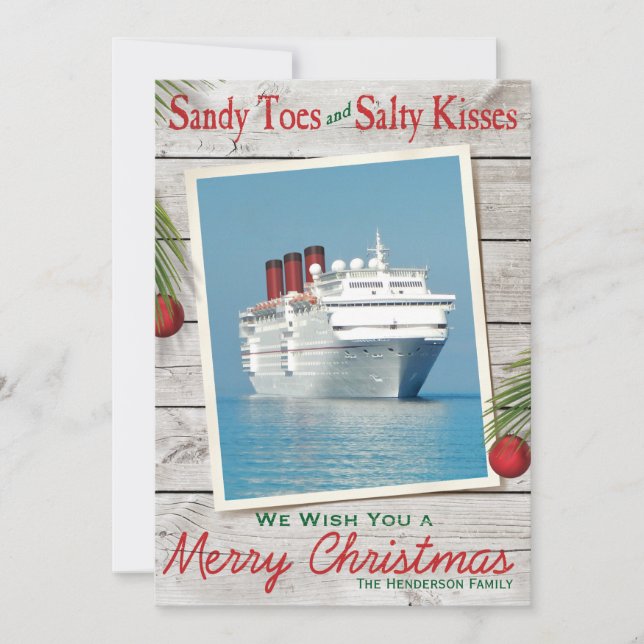 Beach Sign Merry Christmas Card (Front)