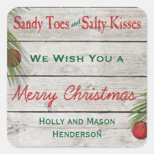 Beach Sign Merry Christmas Sticker