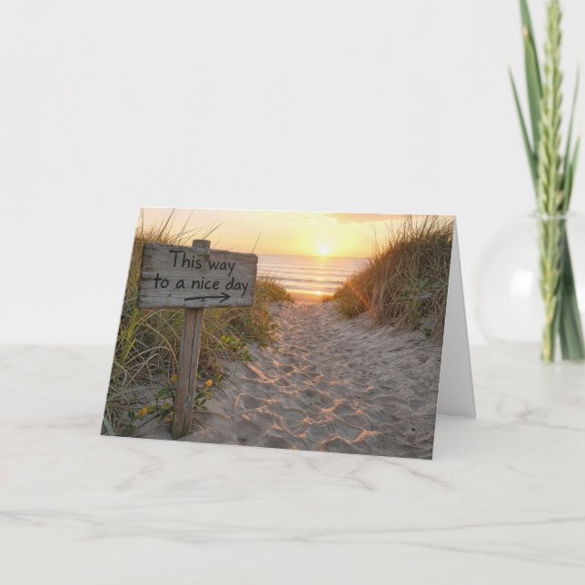 Beach Sign Note Card (Front)