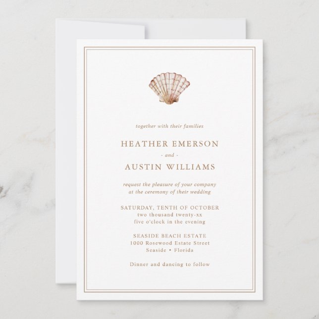 Beach Simple Wedding Invitation (Front)